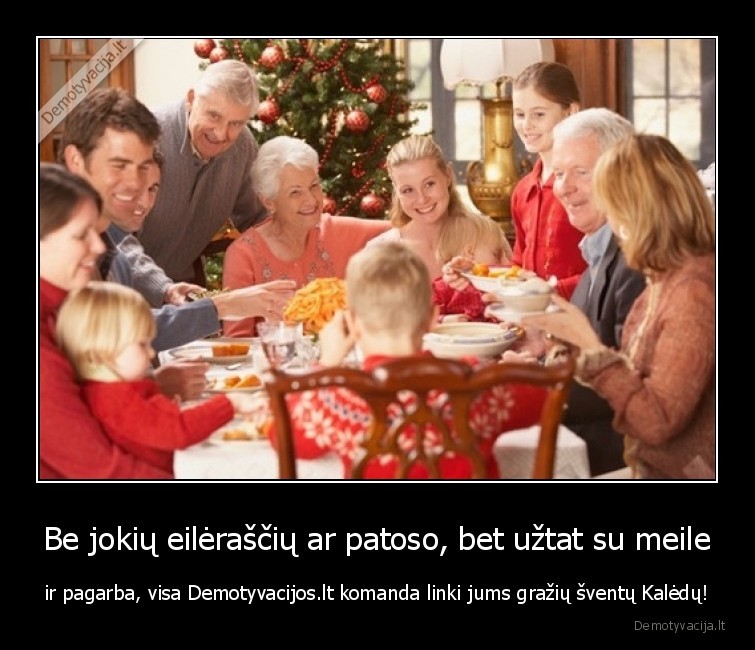 Be jokių eilėraščių ar patoso, bet užtat su meile - ir pagarba, visa Demotyvacijos.lt komanda linki jums gražių šventų Kalėdų!. 
