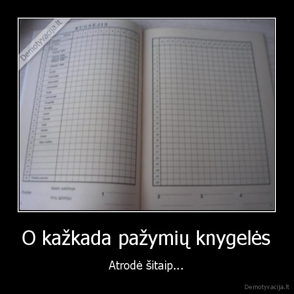 O kažkada pažymių knygelės - Atrodė šitaip.... 