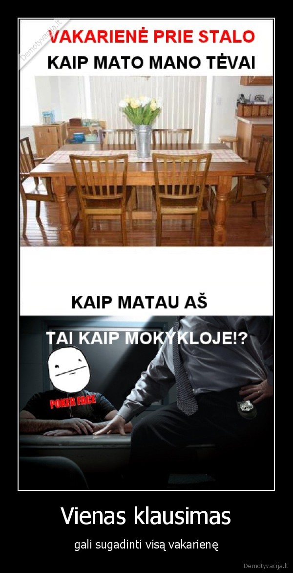 Vienas klausimas - gali sugadinti visą vakarienę