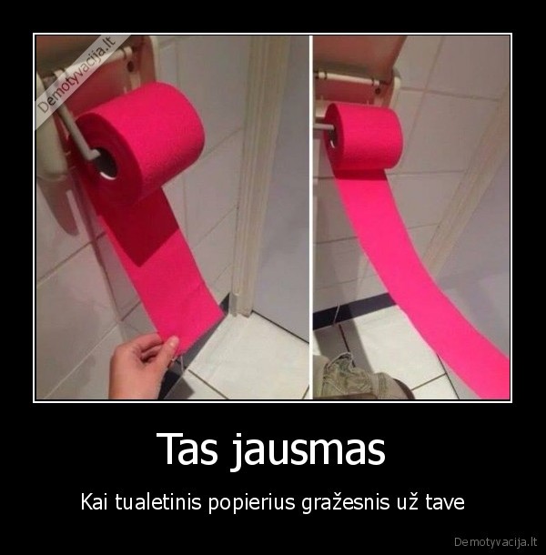 Tas jausmas - Kai tualetinis popierius gražesnis už tave. 