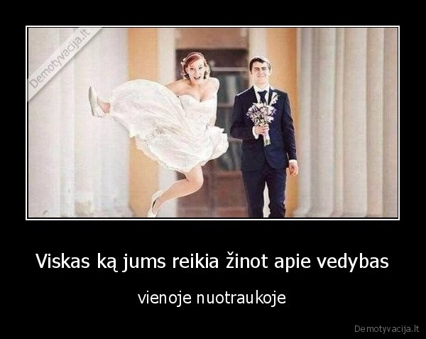 Viskas ką jums reikia žinot apie vedybas - vienoje nuotraukoje. 