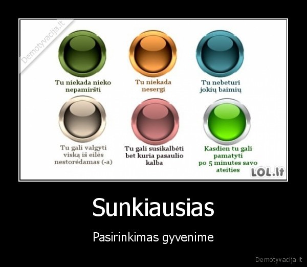 Sunkiausias - Pasirinkimas gyvenime. 