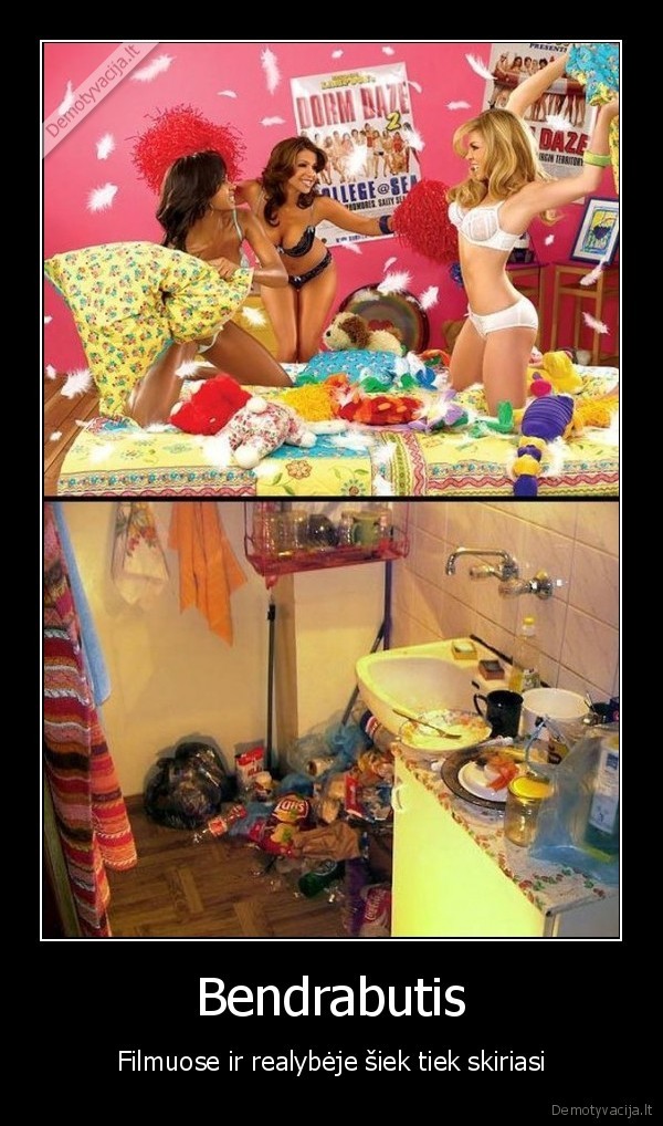 Bendrabutis - Filmuose ir realybėje šiek tiek skiriasi. 