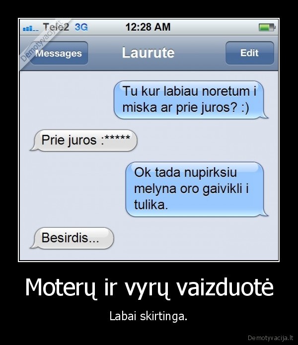 Moterų ir vyrų vaizduotė - Labai skirtinga.. 