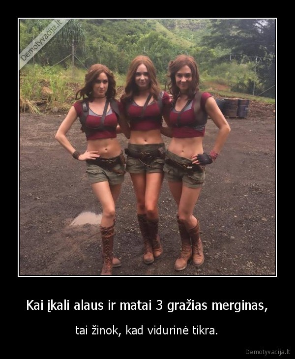 Kai įkali alaus ir matai 3 gražias merginas, - tai žinok, kad vidurinė tikra.. 