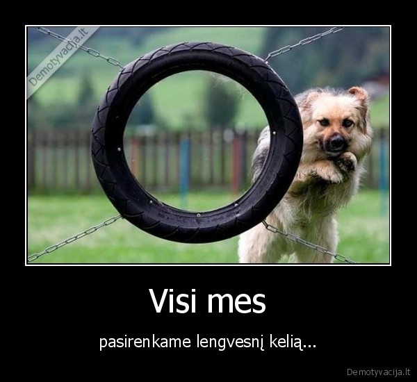 Visi mes - pasirenkame lengvesnį kelią...