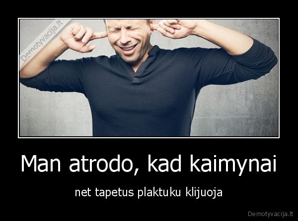 Man atrodo, kad kaimynai - net tapetus plaktuku klijuoja. 