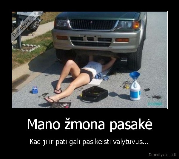 Mano žmona pasakė - Kad ji ir pati gali pasikeisti valytuvus.... 