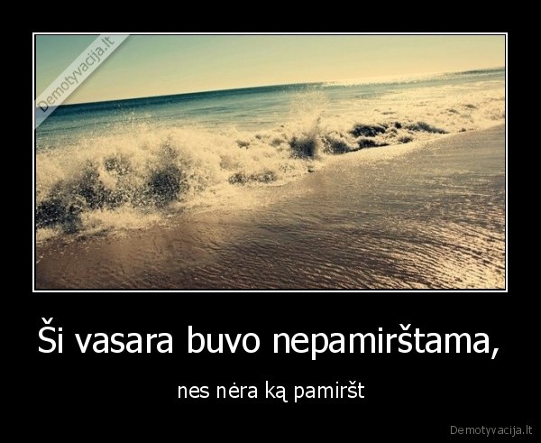 Ši vasara buvo nepamirštama, - nes nėra ką pamiršt. 