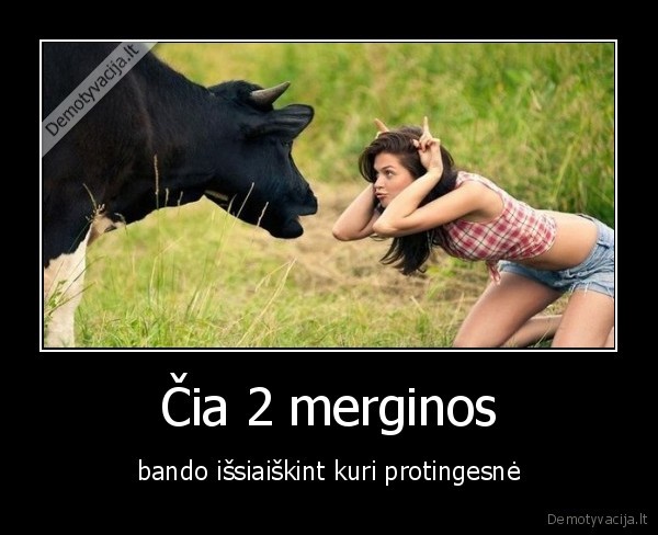 Čia 2 merginos - bando išsiaiškint kuri protingesnė. 