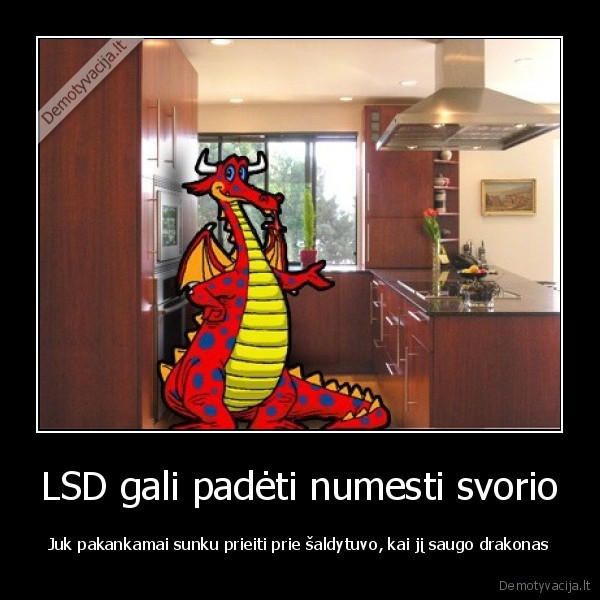 LSD gali padėti numesti svorio - Juk pakankamai sunku prieiti prie šaldytuvo, kai jį saugo drakonas. 